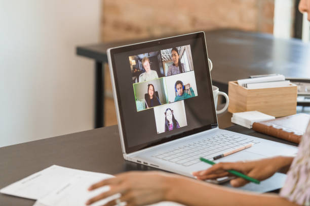 istock Online class of elementary students listens to unrecognizable teacher 1287276071