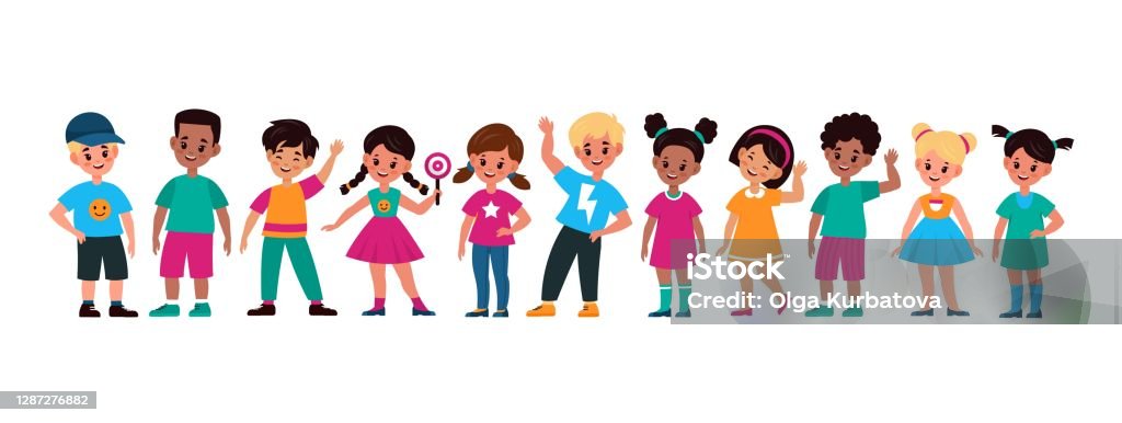 Ilustración de Niños Multiétnicos Sonriendo Preescolar Lindo Niños Y Niñas De Pie En La Fila Adolescentes Amigos Grupo Levantando Mano Colección Vector Personajes De Dibujos Animados De Varias Razas y más Vectores Ilustración de Niños Multiétnicos Sonriendo Preescolar Lindo Niños Y Niñas De Pie En La Fila Adolescentes Amigos Grupo Levantando Mano Colección Vector Personajes De Dibujos Animados De Varias Razas y más Vectores