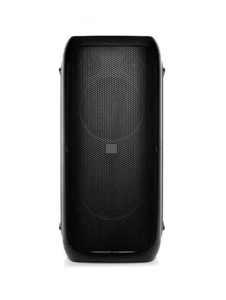 istock Portable big black speaker isolated on a white background. 1287284502