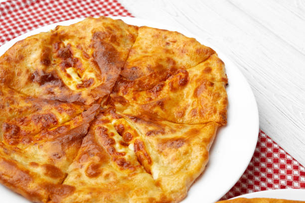 istock Georgian pie stuffed with lamb meat close up 1287290190