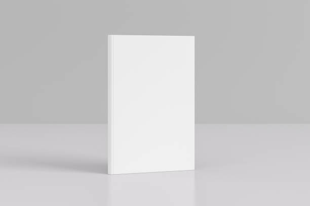 istock Hardcover vertical white mockup book standing on the white background 1287290939
