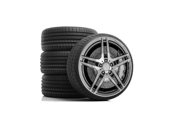 istock Car tires on a white background. 1287293355