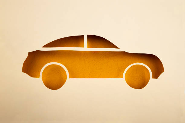 istock Car made of paper 1287294556
