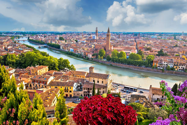 istock Verona towers and rooftops view from hill 1287296210