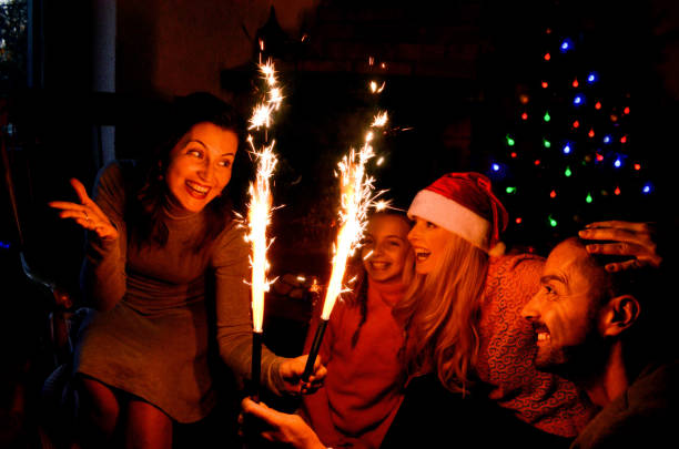 istock Together happy at Home on Christmas eve 1287304361