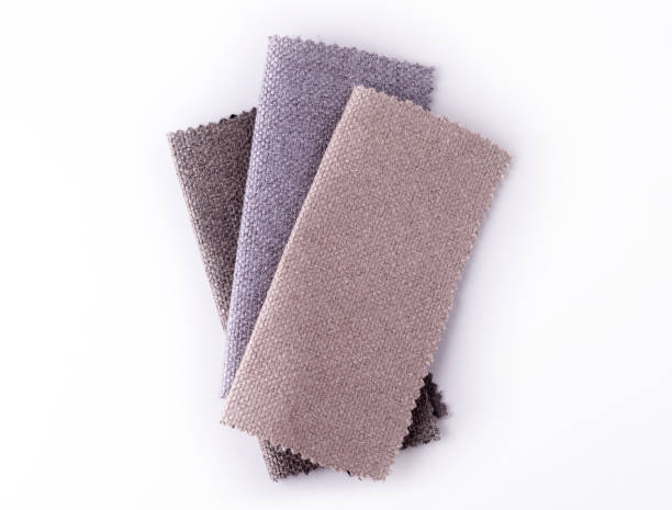 istock Light Set Sail Champagne and grey colors gunny textile samples. 1287306860
