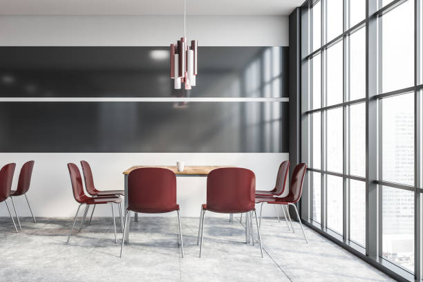 istock Table in gray and white office meeting room 1287311738