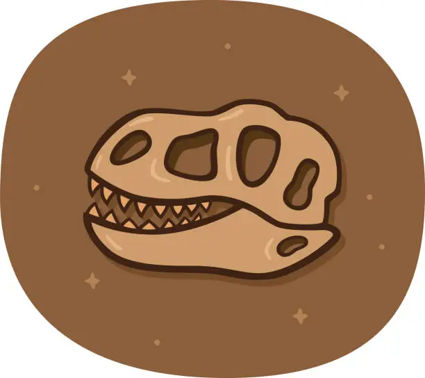 Vector illustration of Dinosaur Skull Doodle