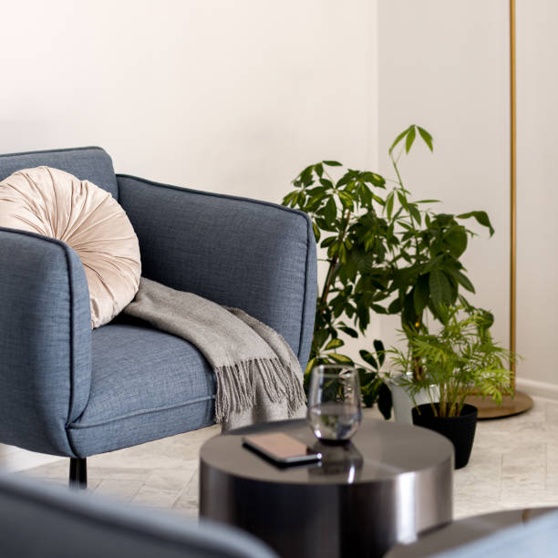 istock Modern blue armchair, close-up 1287316643