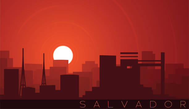 ilustrações, clipart, desenhos animados e ícones de cena do horizonte do sol baixo de salvador bahia - salvador