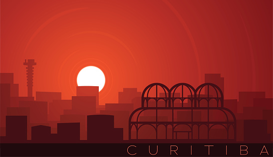Curitiba Low Sun Skyline Scene
