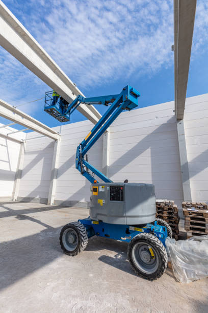 istock Warehouse construction site with industrial vehicle 1287331850