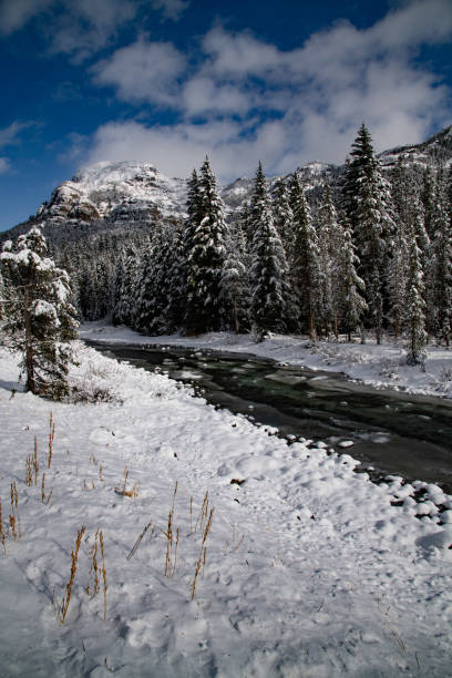 istock Winter landscape scene with mountains and snow 1287332958