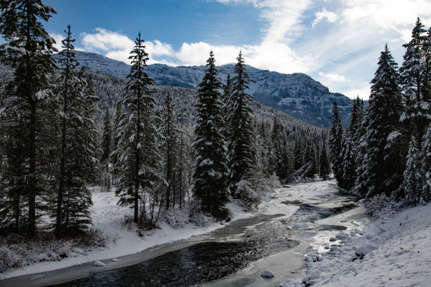 istock Winter landscape scene with mountains and snow 1287332974