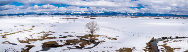 istock Wintry Scene in Idaho - Aerial Panorama 1287333950