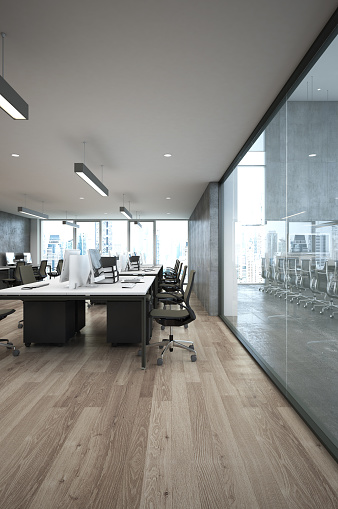 3d rendering open space office interior