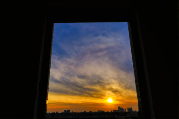 istock Sunset glow of the city skyline 1287340562