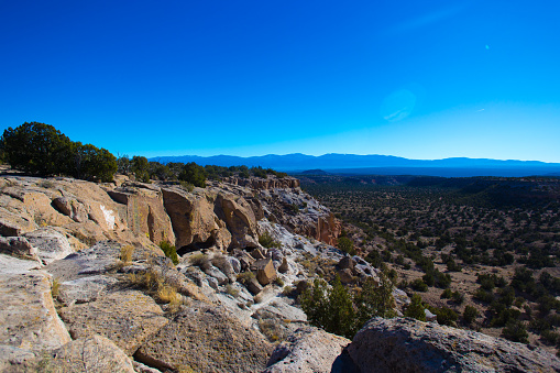 Cliffs at Tsankawi Trail, Bandelier National Monument, near Los Alamos, NM.