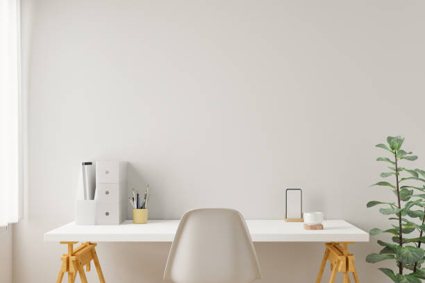 istock Workspace home office desk supplies on office workplace. 1287345353