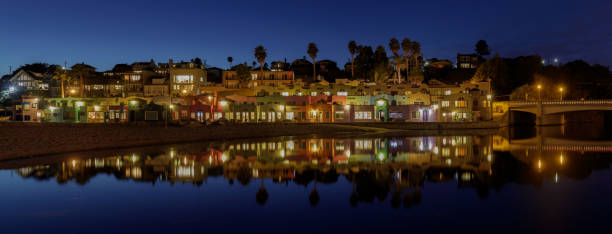 istock Panoramic Capitola Village and Water Reflections during Blue Hour 1287350673