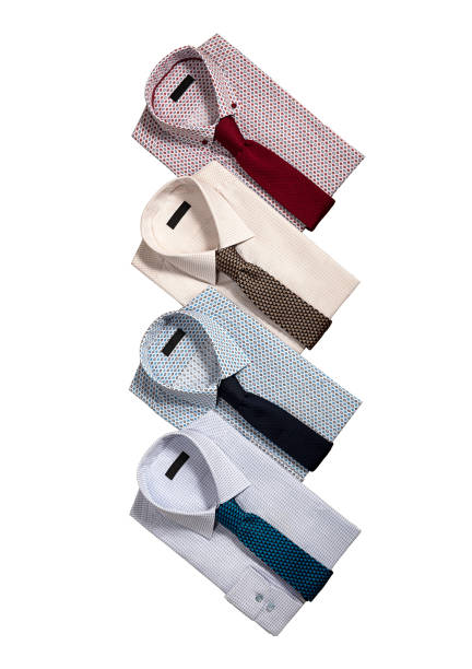 Men’s shirts with neckties isolated on white background (with clipping path) (with clipping path)