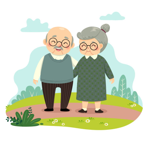 Vector Illustration Cartoon Of Elderly Couple Standing And Holding Hands In The Park Happy Grandparents Day Concept Stock Illustration - Download Image Now - iStock Vector Illustration Cartoon Of Elderly Couple Standing And Holding Hands In The Park Happy Grandparents Day Concept Stock Illustration - Download Image Now - iStock