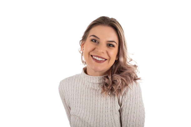 istock Beautiful woman with knitted blouse 1287354714