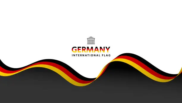 Vector illustration of Germany flag wave flowing flutter banner concept with white copy space background vector.