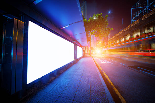 istock Modern city advertising light boxes in hong kong 1287359579