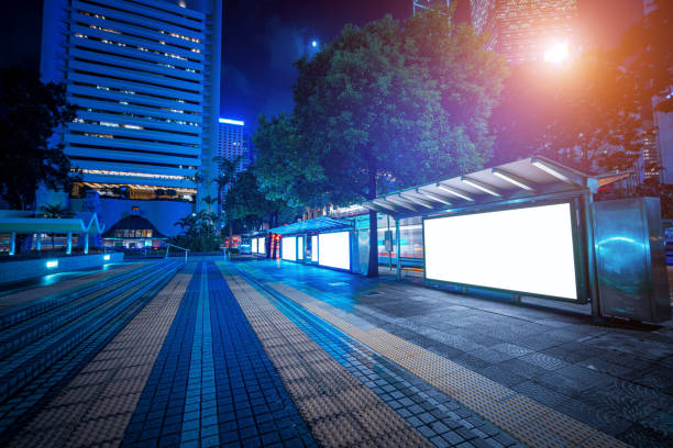 istock Modern city advertising light boxes in hong kong 1287359608