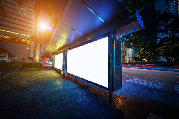 istock Modern city advertising light boxes in hong kong 1287359617