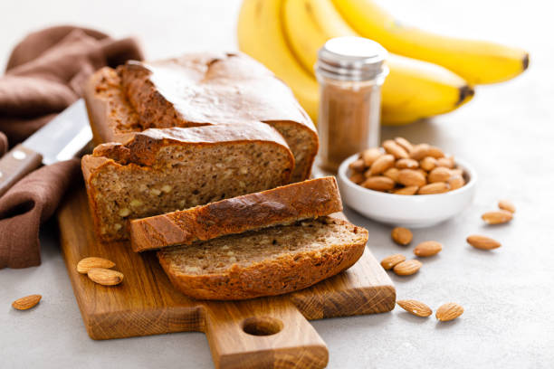 istock Banana bread with almond nuts and cinnamon 1287366448