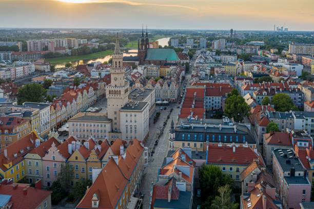 istock Aerial drone view on Opole town hall 1287367467