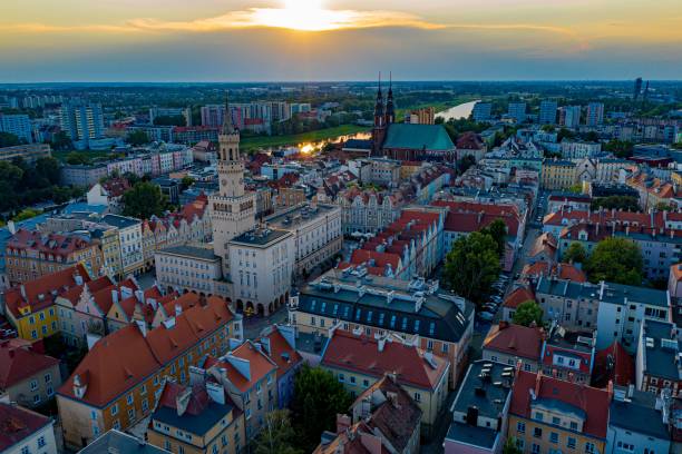 istock Aerial drone view on Opole town hall 1287367540