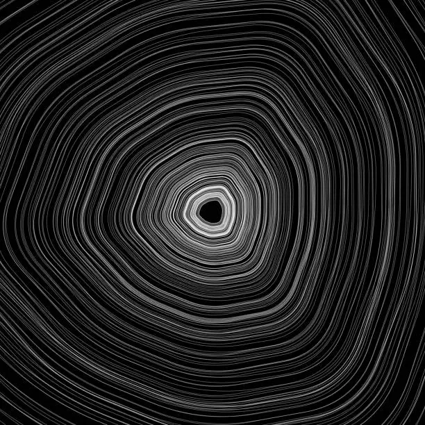 Vector illustration of Tree rings on black vector