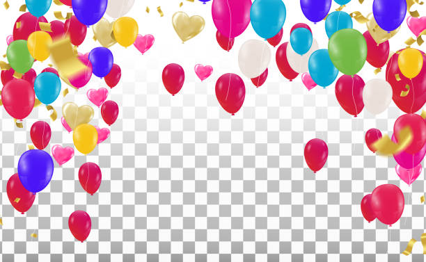 Luxury Colour Glossy Helium Balloons Background. Set of Balloons for Birthday, Anniversary, Celebration Party Decorations. Vector Illustration EPS10 Luxury Colour Glossy Helium Balloons Background. Set of Balloons for Birthday, Anniversary, Celebration Party Decorations. Vector Illustration EPS10 puff ball gown stock illustrations