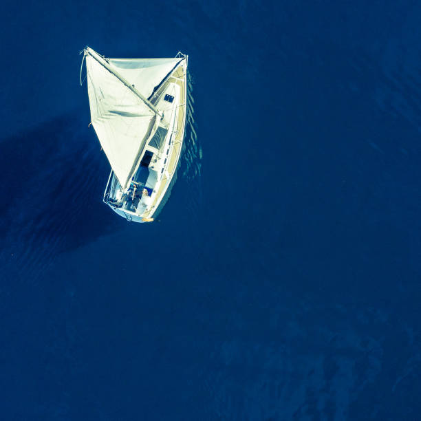 istock Sail on the water. Aerial view. 1287374553