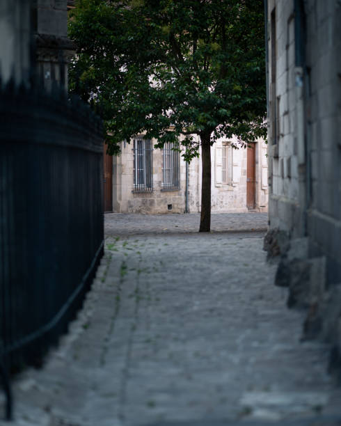 Small street in Chalon en Champagne (France) on a hot sunny day in summer