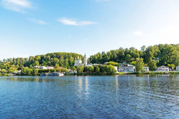 Photo of The cityscape, the view from the Volga River to the old Russian town of Ples.