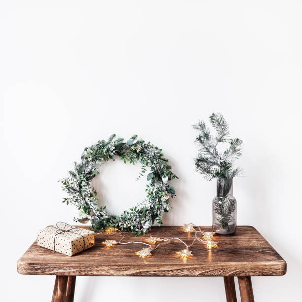 Scandinavian christmas decor. Christmas, winter concept