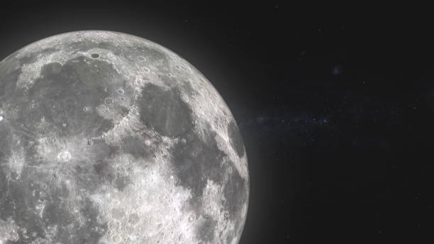 istock Bright full moon over the Milky Way with copy space. High resolution image. 1287390969
