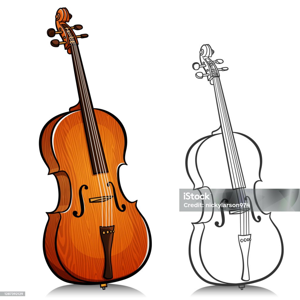 Vector Music Cello Illustration Cartoon Stock Illustration - Download Image  Now - Violin, Cello, Orchestra - iStock