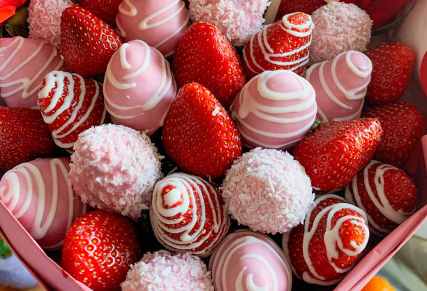 istock Bunch of strawberries in chocolate. 1287393128