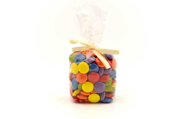 multicolored chocolate candies in gift bag