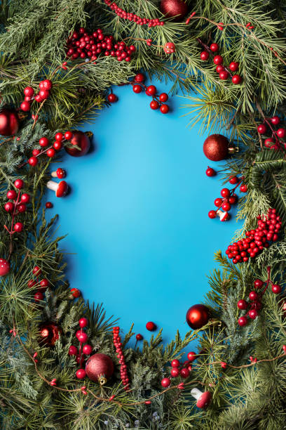 istock Christmas card background with paper notice sheet with copy space for text 1287396325