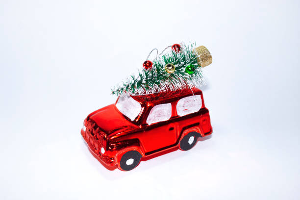 istock Handmade cardboard car for Christmas decorations 1287404585