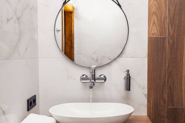 istock Details of modern stylish bathroom interior 1287404835