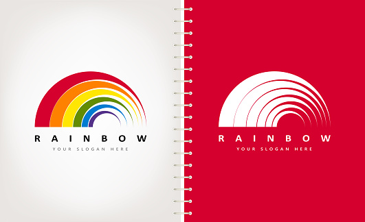 Rainbow vector. Atmospheric, optical and meteorological phenomenon design.