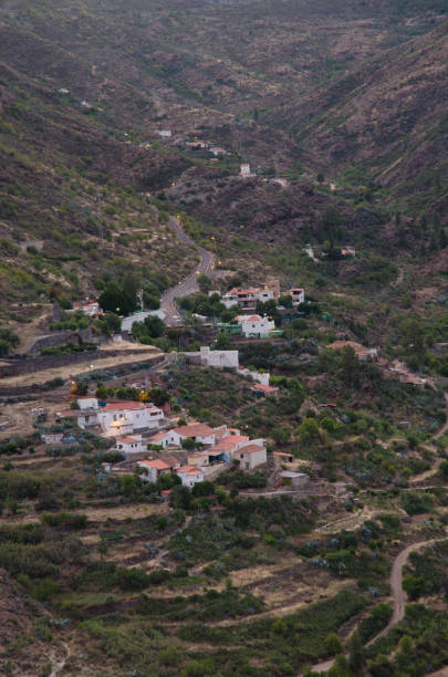 istock Ravine and village of El Juncal at dawn. 1287419399