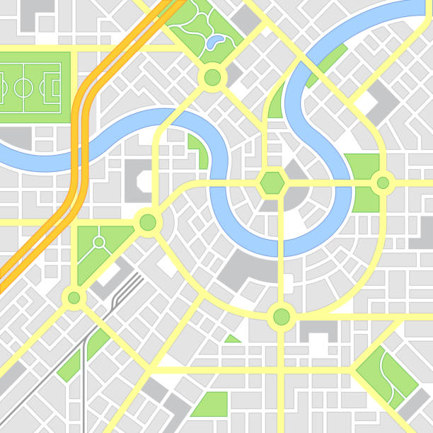 иллюстрация вектора карты города - map global positioning system cartography city map stock illustrations